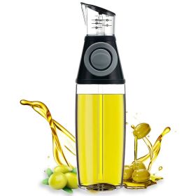 1pc Oil Dispenser Bottle; 17oz Olive Oil Dispenser Oil Sprayer; Clear Glass Refillable Oil And Vinegar Dispenser Bottle With Measuring Scale Pump